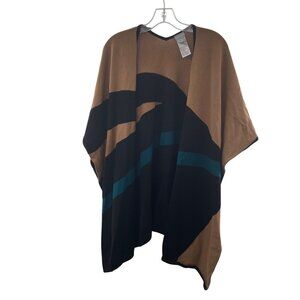 Chico's Colorblock Poncho Cardigan Open Front Multicolor Size S/M